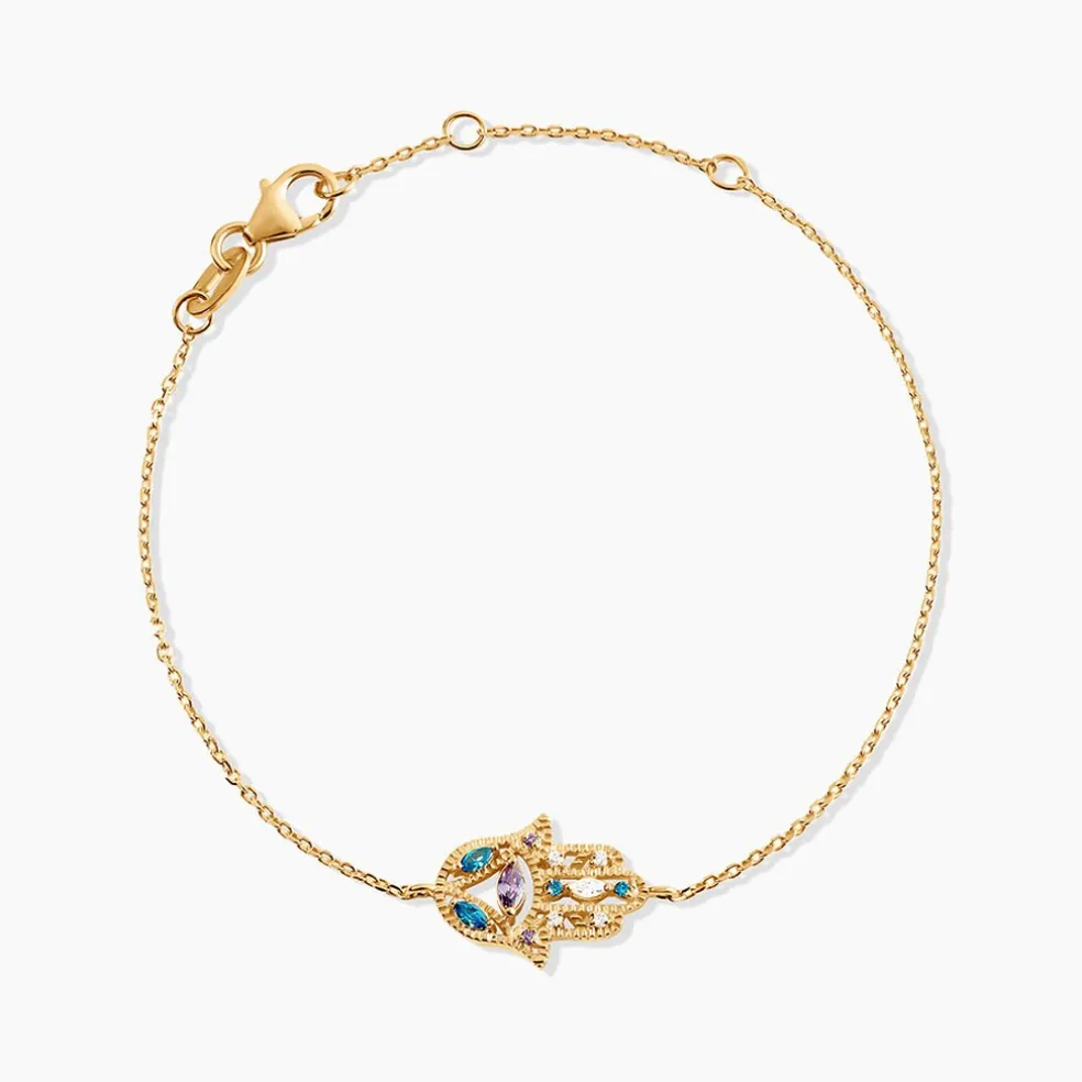 Bracelet Plaqué Or Jaune Eumelia Oxydes De Zirconium