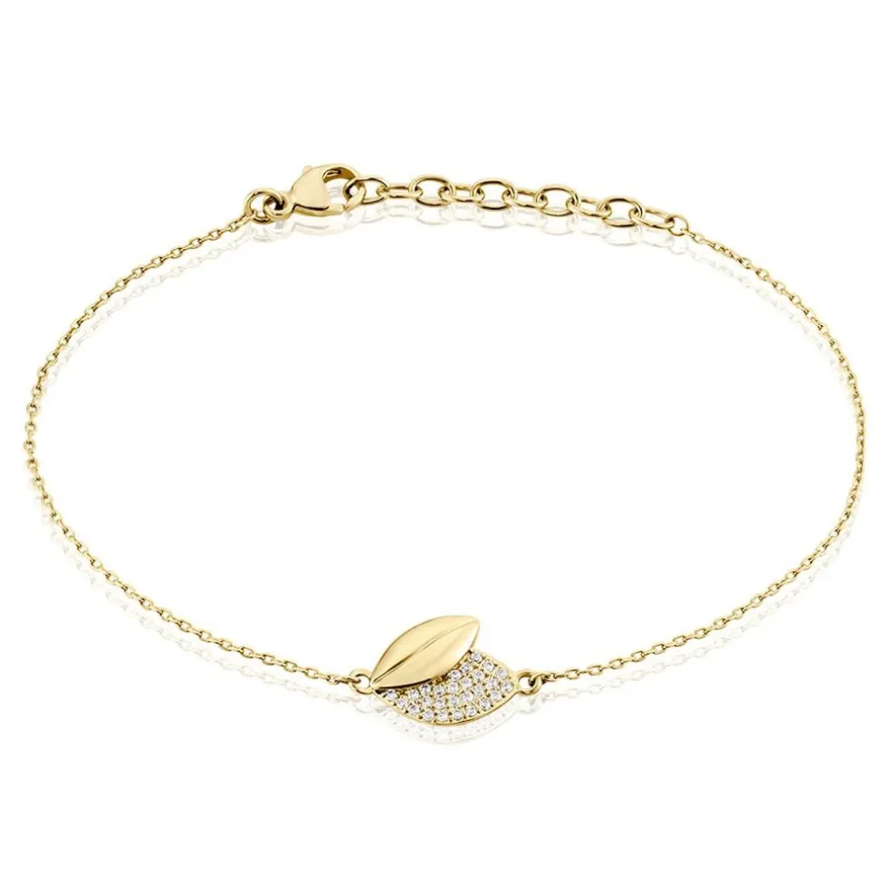 Bracelet Plaqué Or Jaune Simao Oxydes De Zirconium