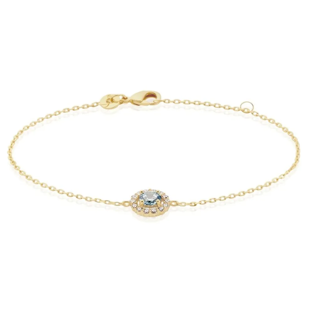 Bracelet Plaqué Or Radbod Pierre Artificielle Oxydes De Zirconium