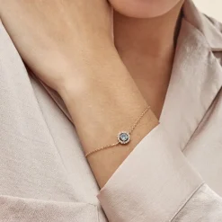 Bracelet Plaqué Or Radbod Pierre Artificielle Oxydes De Zirconium