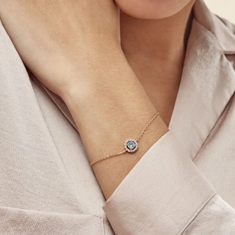 Bracelet Plaqué Or Radbod Pierre Artificielle Oxydes De Zirconium