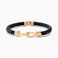 Bracelet Plaqué Or Rodolf Cuir