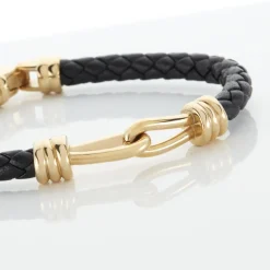 Bracelet Plaqué Or Rodolf Cuir