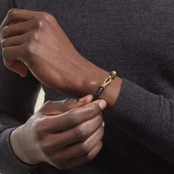 Bracelet Plaqué Or Rodolf Cuir