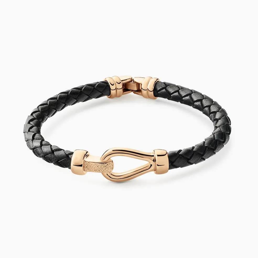 Bracelet Plaqué Or Steve Cuir