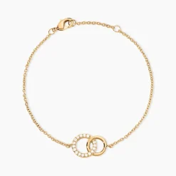 Bracelet Poeae Plaqué Or Jaune Oxyde De Zirconium