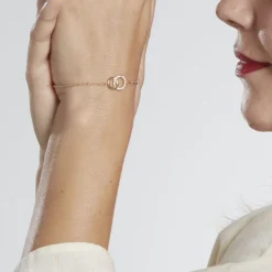 Bracelet Poeae Plaqué Or Jaune Oxyde De Zirconium