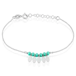 Bracelet Polyna Argent Blanc Pierre De Synthese