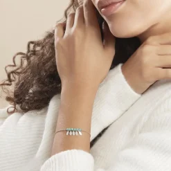 Bracelet Polyna Argent Blanc Pierre De Synthese