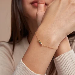 Bracelet Printemps Précieux Or Jaune Topaze Améthyste