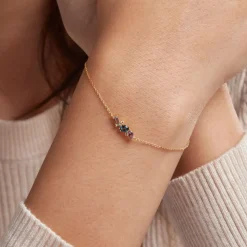 Bracelet Printemps Précieux Or Jaune Topaze Améthyste