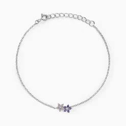 Bracelet Purple Bloom Argent Blanc Oxyde De Zirconium