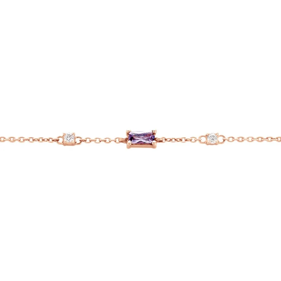 Bracelet Purple Mood Argent Rose Oxyde De Zirconium