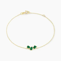 Bracelet Quincey Or Jaune Emeraude