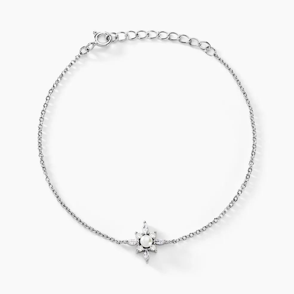 Bracelet Rhoda Argent Blanc Perle De Culture Oxyde De Zirconium