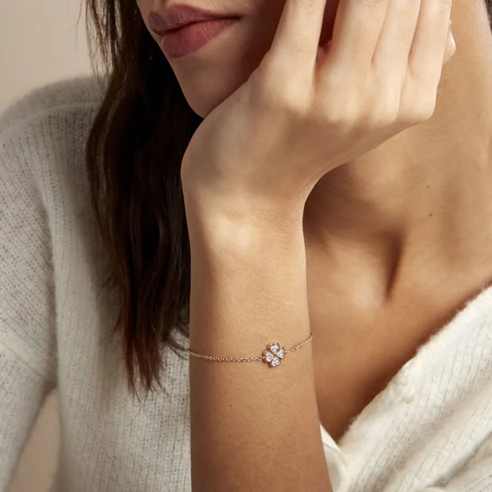 Bracelet Rhosyn Plaqué Or Jaune Oxyde De Zirconium