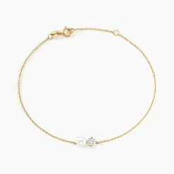 Bracelet Riita Or Jaune Perle De Culture Oxyde De Zirconium