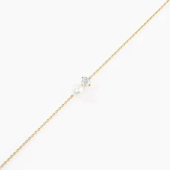 Bracelet Riita Or Jaune Perle De Culture Oxyde De Zirconium