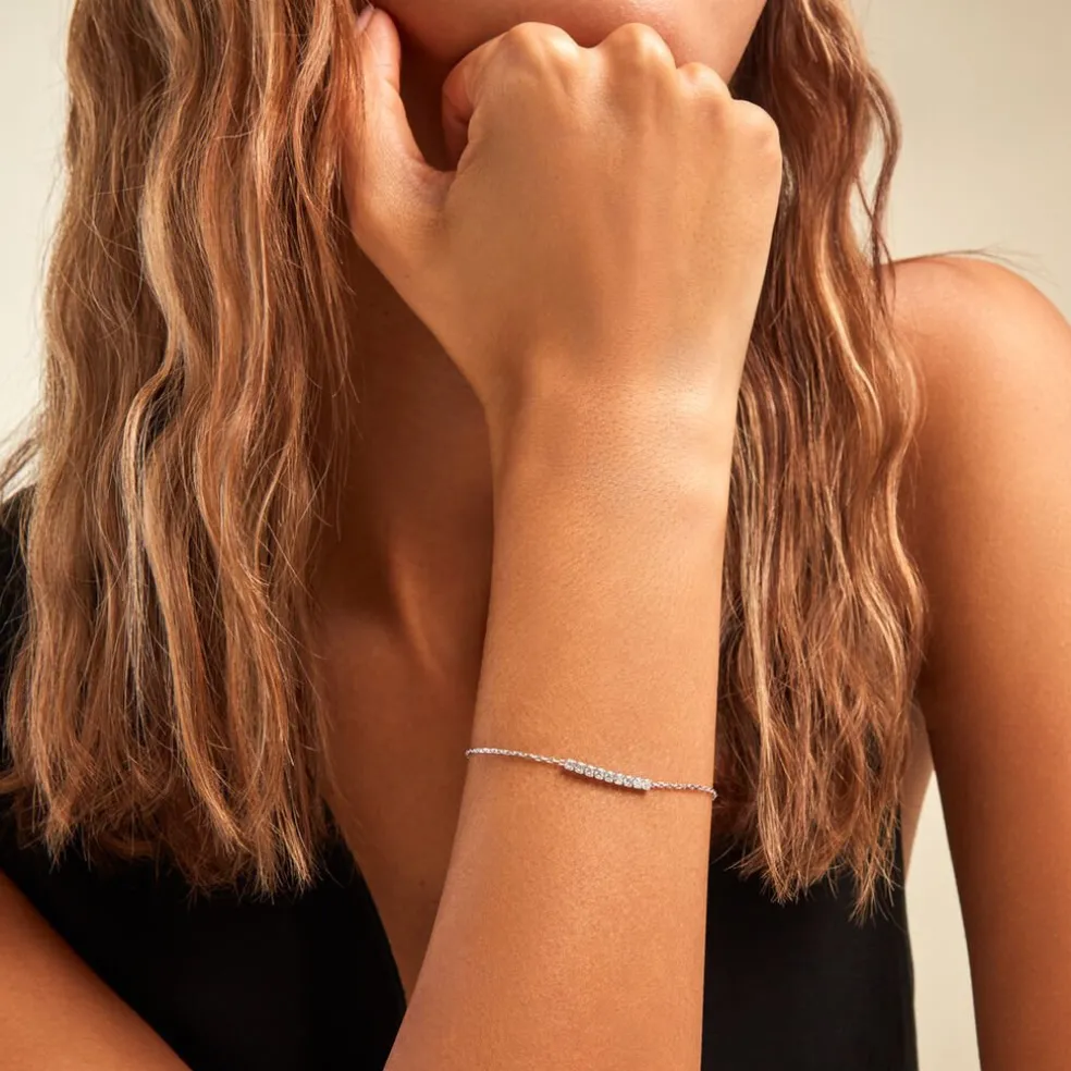 Bracelet Rio Tennis Argent Blanc Oxyde De Zirconium