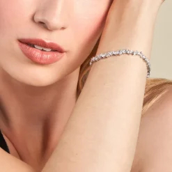 Bracelet Riviere Argent Blanc Shiny Nights Oxyde De Zirconium