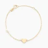 Bracelet Roselena Coeur Or Jaune Perle De Culture