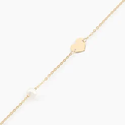 Bracelet Roselena Coeur Or Jaune Perle De Culture