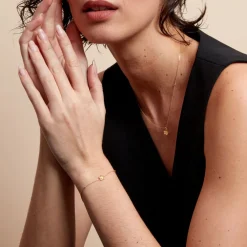 Bracelet Sakura Love Or Jaune Oxyde De Zirconium