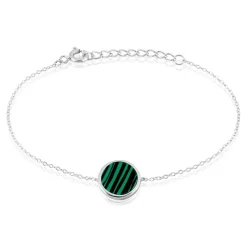 Bracelet Saül Argent Blanc Malachite