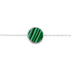Bracelet Saül Argent Blanc Malachite