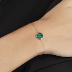 Bracelet Saül Argent Blanc Malachite