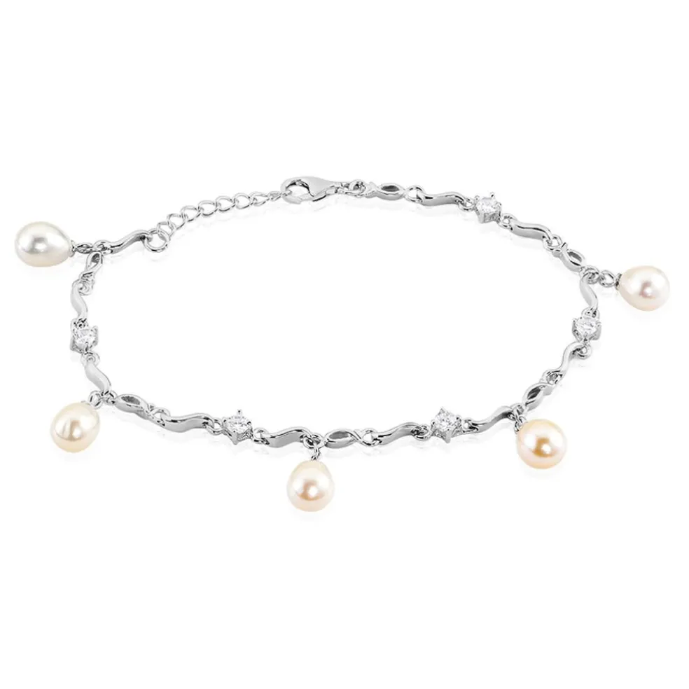 Bracelet Salomee Argent Blanc Perle De Culture