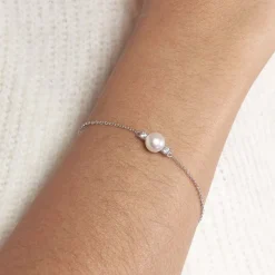 Bracelet Sari Argent Blanc Perle De Culture Et Oxyde De Zirconium