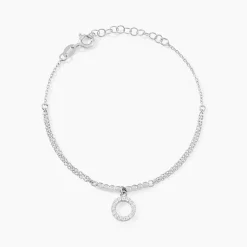 Bracelet Satheen Argent Blanc Oxyde De Zirconium
