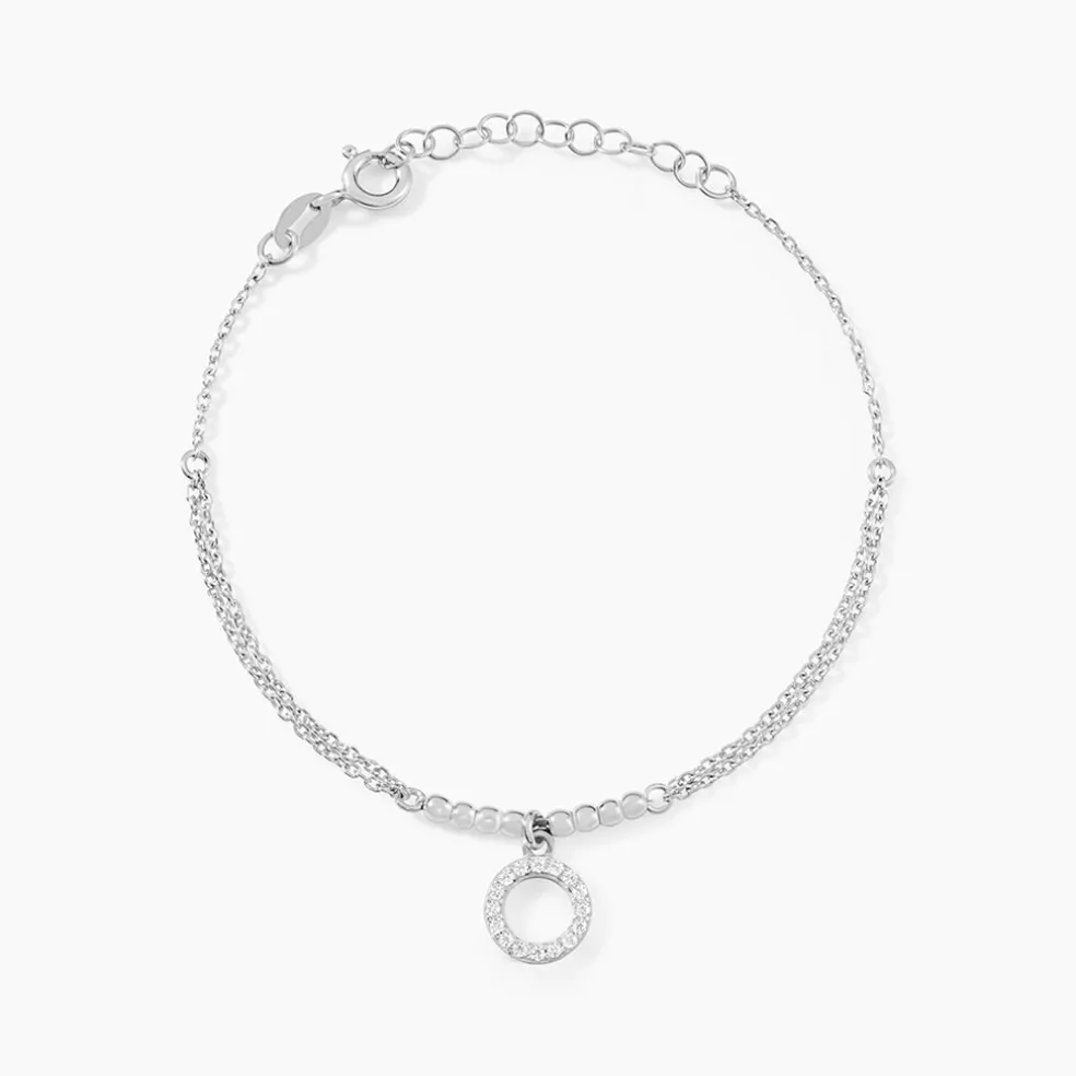 Bracelet Satheen Argent Blanc Oxyde De Zirconium