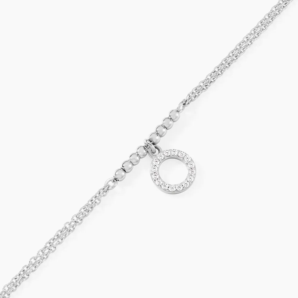 Bracelet Satheen Argent Blanc Oxyde De Zirconium