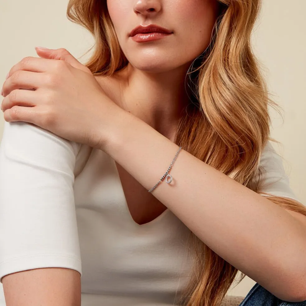 Bracelet Satheen Argent Blanc Oxyde De Zirconium