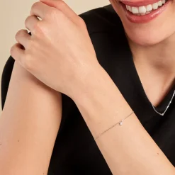 Bracelet Saya Argent Blanc Oxyde De Zirconium