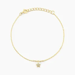 Bracelet Saya Argent Jaune Oxyde De Zirconium