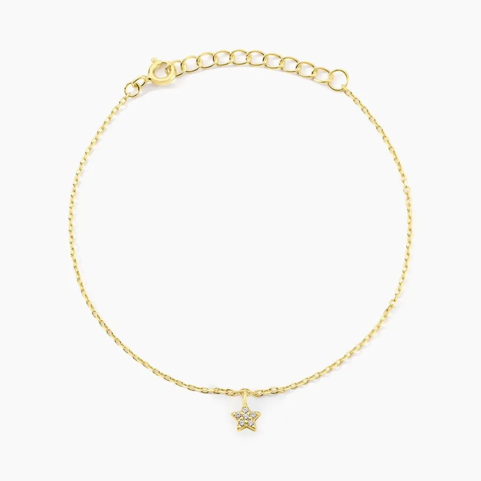 Bracelet Saya Argent Jaune Oxyde De Zirconium