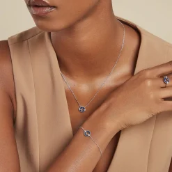 Bracelet Serafine Argent Blanc Lapis Lazuli Oxyde