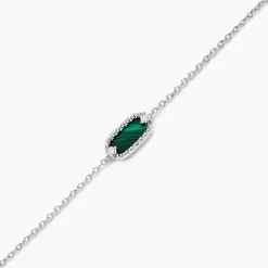 Bracelet Serafine Argent Blanc Malachite Oxyde De Zirconium