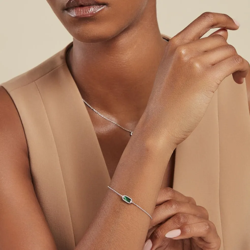 Bracelet Serafine Argent Blanc Malachite Oxyde De Zirconium