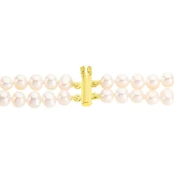 Bracelet Silene 2 Rangs Or Jaune Perle De Culture