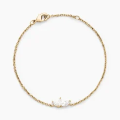 Bracelet Siona Plaque Or Jaune Oxyde De Zirconium