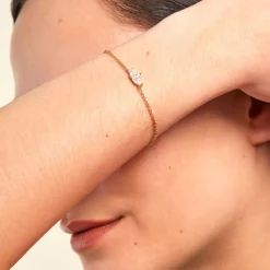 Bracelet Siona Plaque Or Jaune Oxyde De Zirconium