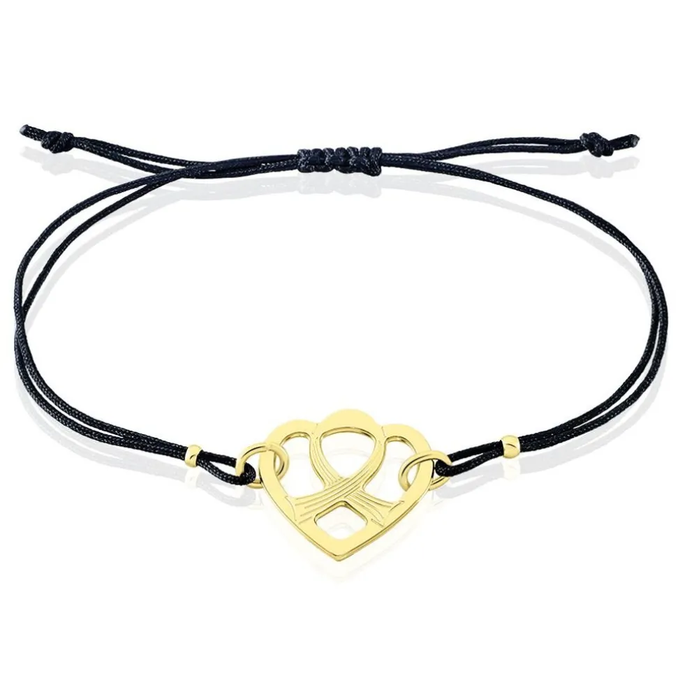 Bracelet Solidaire Lutte Contre Le Cancer Laiton Doré