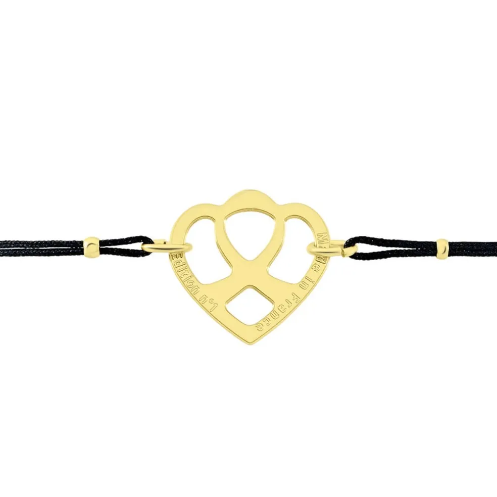 Bracelet Solidaire Lutte Contre Le Cancer Laiton Doré