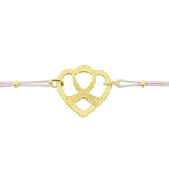 Bracelet Solidaire Lutte Contre Le Cancer Laiton Doré