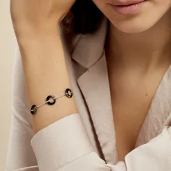 Bracelet Suzanne Argent Blanc Céramique Et Oxyde De Zirconium