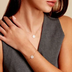 Bracelet Sweet Rosace Or Jaune Oxyde De Zirconium